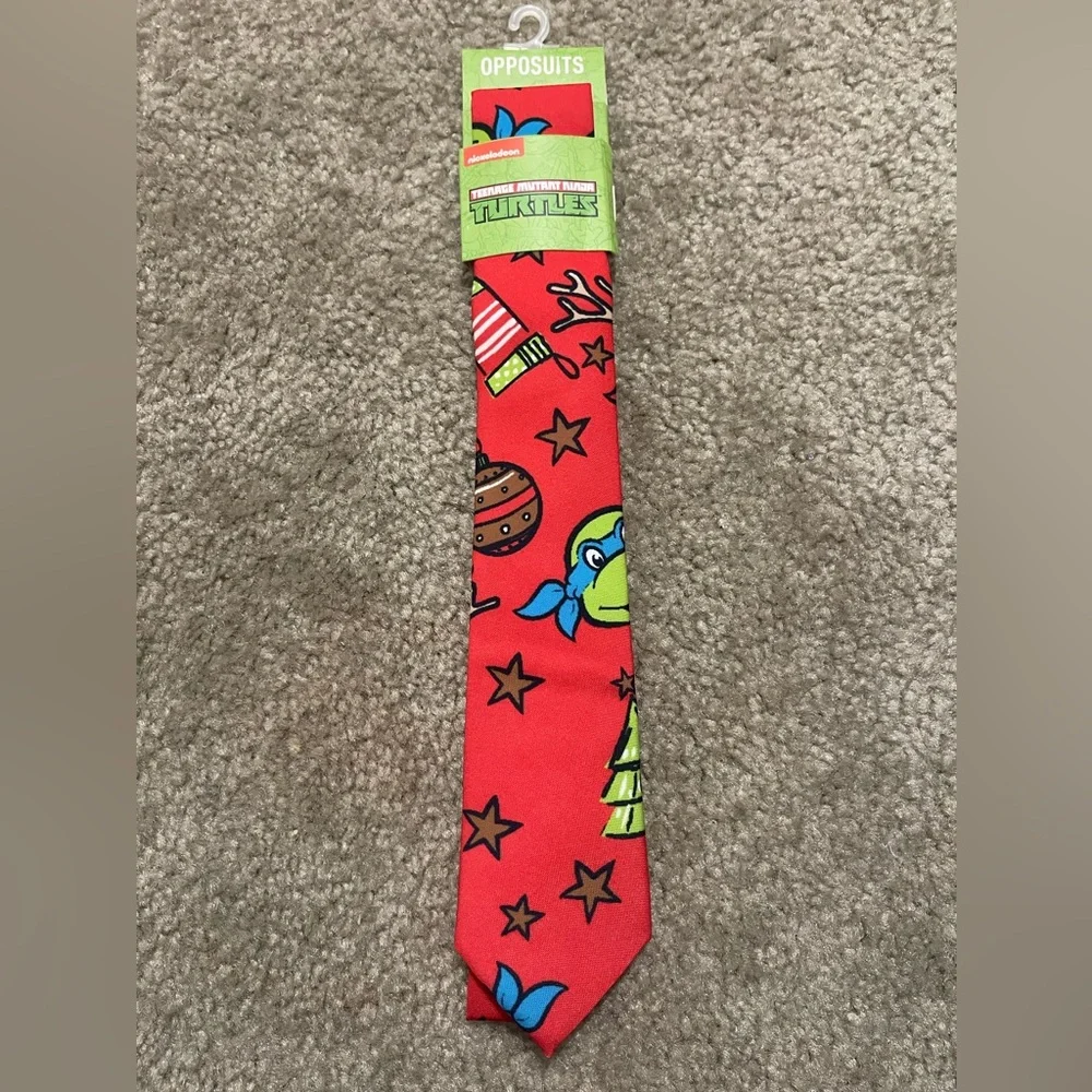 NWT Opposuits Nickelodeon Teenage Mutant Ninja Turtles TMNT Christmas Neck Tie